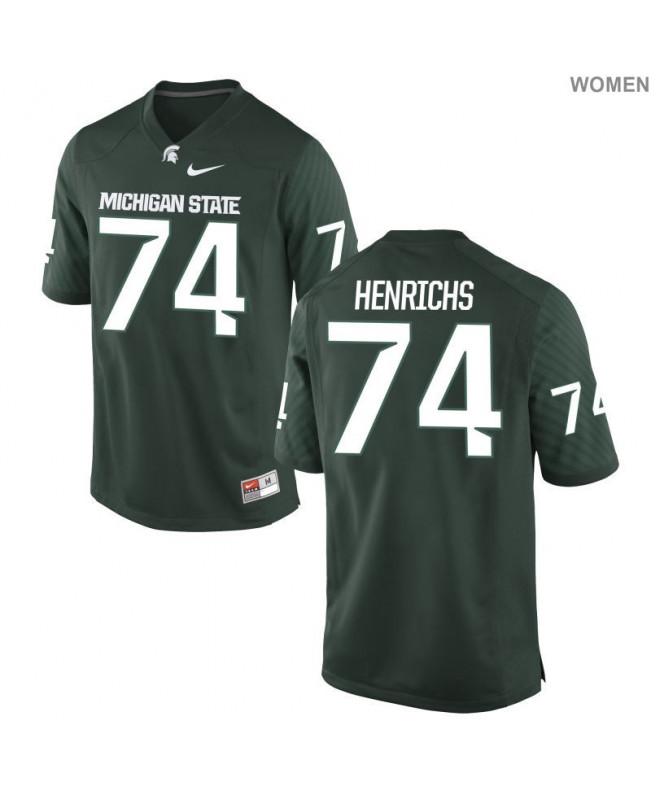 Women's Michigan State Spartans #74 Jack Henrichs NCAA Nike Authentic Green College Stitched Football Jersey WB41V24TK